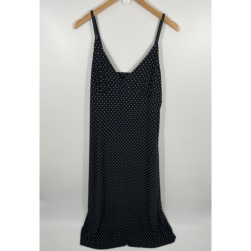 Babydoll Euro Summer Resort Women Slip Maxi Dress XL Polka Dot Minimalist Chic